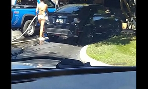 Erotic legal age teenager purifying car round 2 scintilla bikini